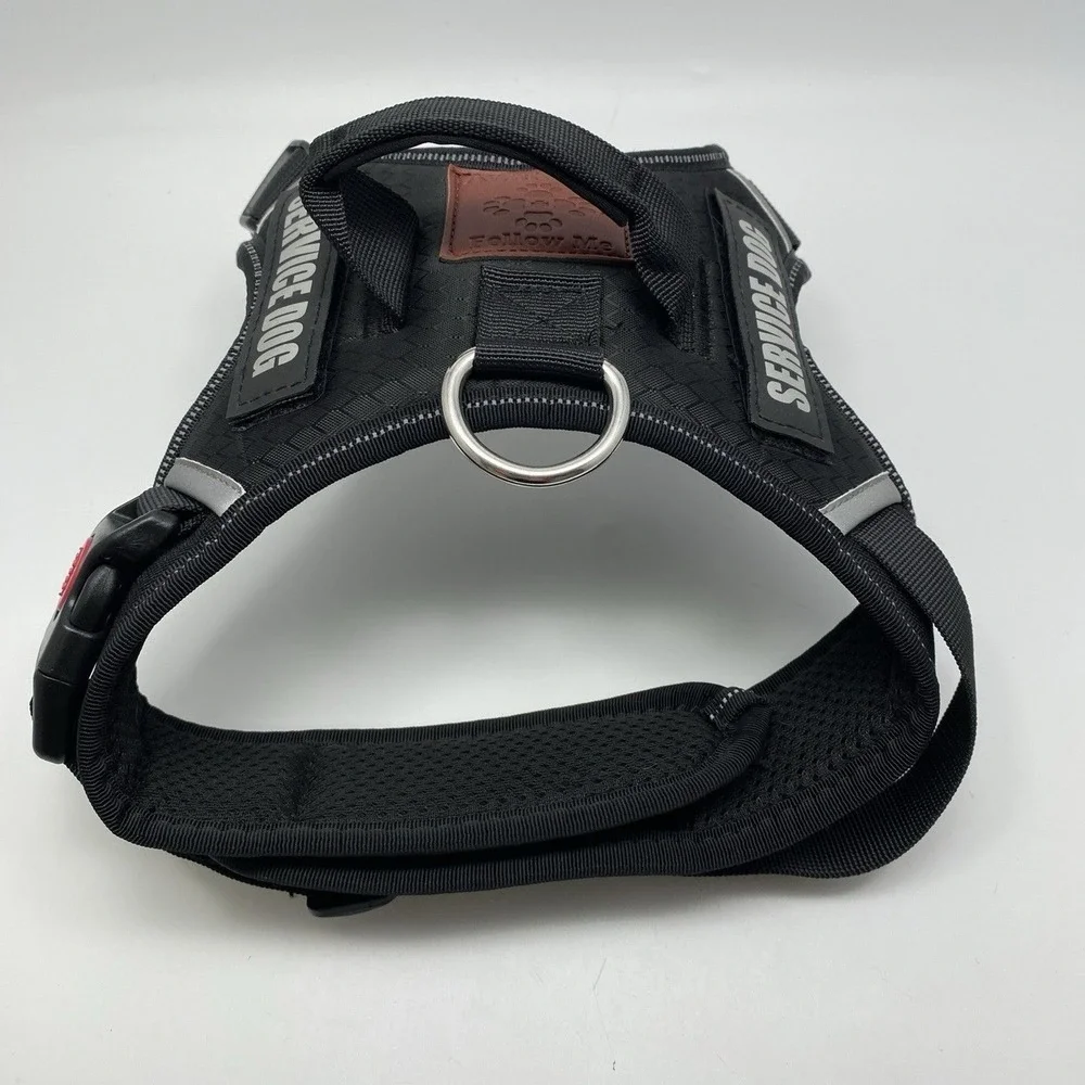 Albcorp Black Nylon Service Dog Vest No-Pull Harness‎ with Handle Size S Small